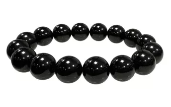 Armband mit schwarzen Obsidian-Perlen A 12mm
