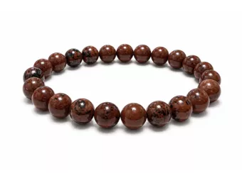 Mahagoni-Obsidian-Armband A mit 8–9-mm-Perlen