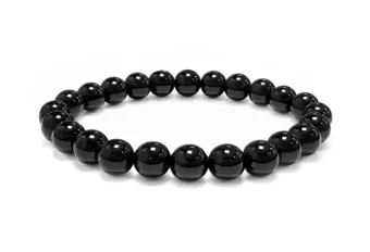 Schwarzer Onyx-Armband A 8mm Perlen