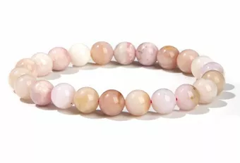 Rosa Opal-Armband A 8mm Perlen