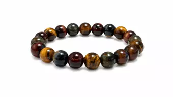 Mehrfarbiges Tigerauge-Armband A 10 mm Perlen