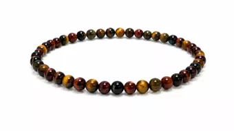 Mehrfarbiges Tigerauge-Armband A mit 4-mm-Perlen