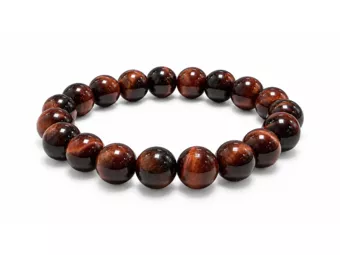Rotes Tigerauge Armband A+ Perlen 10 mm
