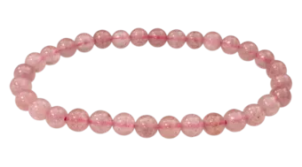 Armband Quarz Erdbeer Hematoide A Perlen 6mm