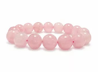 Rosenquarz-Armband A 12mm Perlen