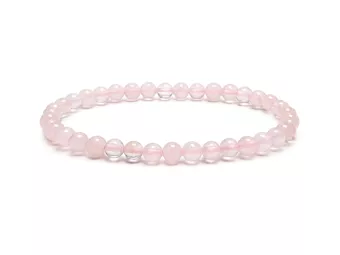 Rosenquarz Armband A 4mm Perlen