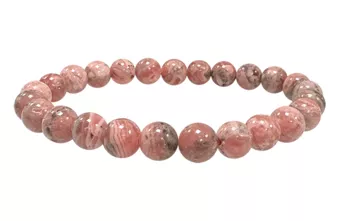 Argentinisches Rhodochrosit-Armband mit 7–8 A großen Perlen