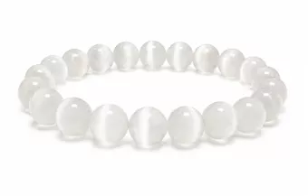 Katzenaugen-Selenit-Armband A 10mm Perlen