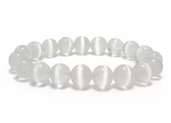 Katzenaugen-Selenit-Armband AA 10mm Perlen