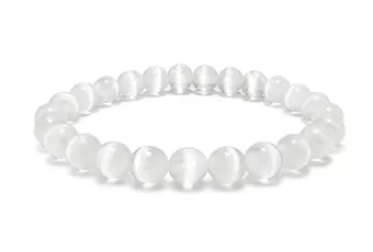 Katzenaugen-Selenit-Armband A 6mm Perlen