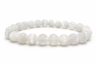 Katzenaugen-Selenit-Armband A 8mm Perlen