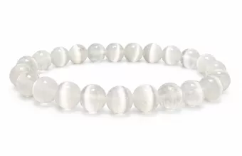 Katzenaugen-Selenit-Armband AA 8mm Perlen