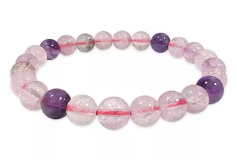 Armband aus Super Seven A+ Quarz mit Einschlüssen Perlen 6 mm
