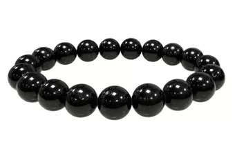 Schwarzer Turmalin Armband A 10mm Perlen