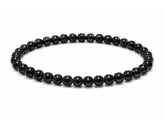 Schwarzer Turmalin-Armband A 4mm Perlen