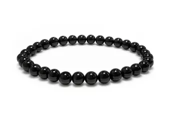 Schwarzes Turmalin-Armband mit 5,5–6,5 mm großen Perlen