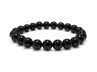 Armband aus schwarzem Turmalin mit Perlen 8-9 mm