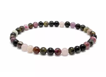 Mehrfarbiges Turmalin-Armband A mit 4–5-mm-Perlen