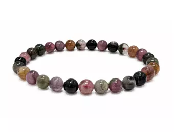 Mehrfarbiges Turmalin-Armband AA mit 6–6,5-mm-Perlen