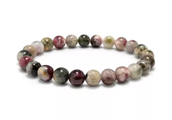 Mehrfarbiges Turmalin-Armband A mit 8-mm-Perlen