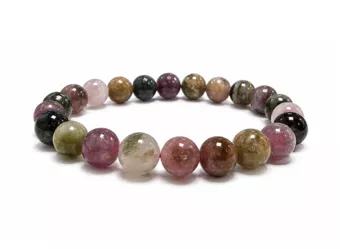 Mehrfarbiges Turmalin-Armband AA mit 7,5–8,5-mm-Perlen