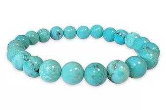 Naturgetönte Howlite Turquenit Armband A Perlen 8mm