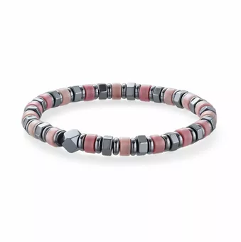 Rhodonit- und Hämatit-Armband A 6x3mm Perlen