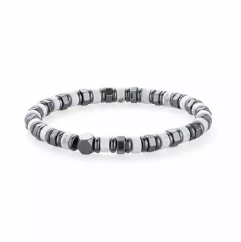 Howlith- und Hämatit-Armband A 6mm Perlen