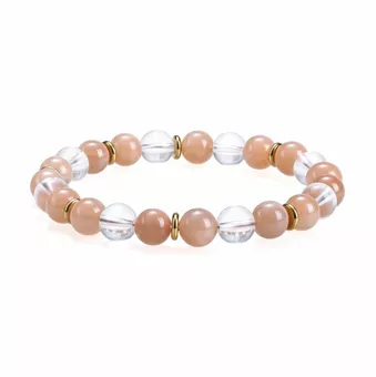 Bergkristall- und Sonnenstein-Armband AA 8mm Perlen