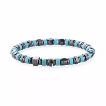 Türkinit- und Hämatit-Armband A 6mm Perlen