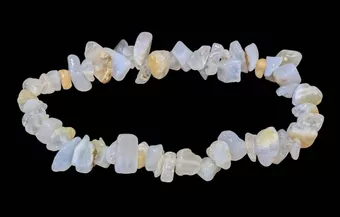 Armband Blaue Chalcedon-Chips 5-8 mm 18 cm