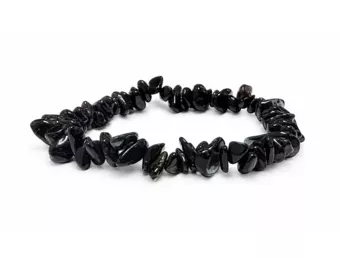 Schwarzer Obsidian Splitterarmband A 5-8mm