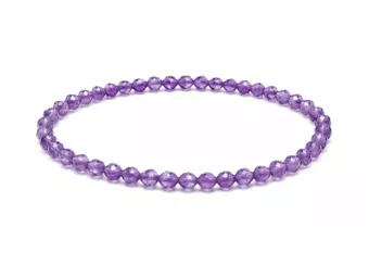 Armband aus facettiertem Amethyst Qualität AA – 3 mm Perlen