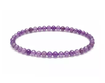 Armband aus facettiertem Amethyst Qualität A – 3 mm Perlen