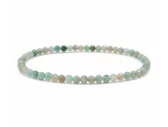 Armband aus facettiertem Amazonit Qualität A – 3 mm Perlen