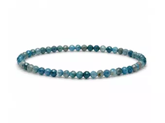 Armband aus facettiertem blauem Apatit Qualität A – 3 mm Perlen