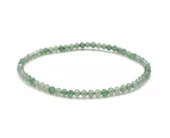 Armband aus facettiertem grünem Aventurin Qualität A – 3 mm Perlen