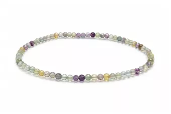 Armband aus Facettiertem Mehrfarbigem Fluorit AA – 3-mm-Perlen