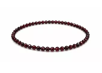 Armband aus Facettiertem Roten Granat AA – 3-mm-Perlen