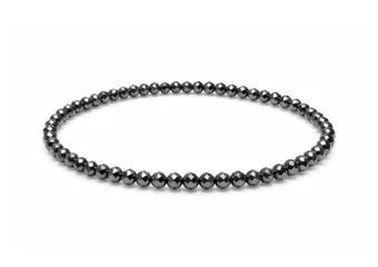 Armband aus facettiertem Hämatit Qualität A – 3 mm Perlen