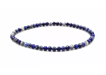 Armband aus facettiertem Lapislazuli Qualität A – 3 mm Perlen
