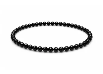 Armband aus facettiertem Onyx Qualität A – 4 mm Perlen