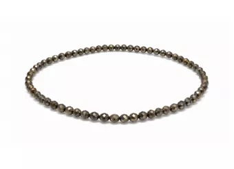 Armband aus facettiertem Pyrit Qualität A – 3 mm Perlen