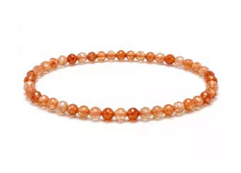 Armband aus facettiertem Sonnenstein Qualität AA – 3 mm Perlen