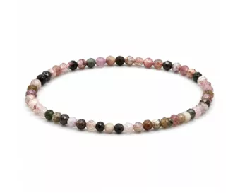 Armband aus Facettiertem Mehrfarbigem Turmalin A – 3-mm-Perlen