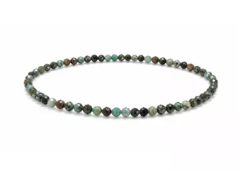 Armband aus natürlichem afrikanischem Türkis, facettiert, Qualität A – 3 mm Perlen