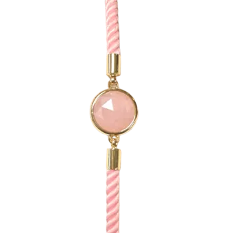 Facettiertes rundes Rosenquarz-Messingseilarmband 12 mm