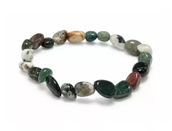 Moosachat Armband mit Trommelsteinen A 6-8 mm