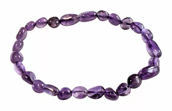 Amethyst-Armband AA gerollte Steine