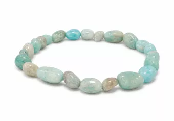Peru-Amazonit Trommelstein-Armband A 5-8mm